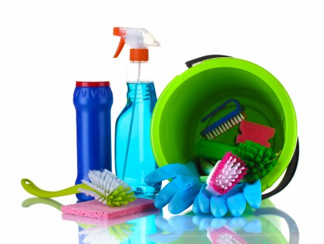 Office cleaning team working in a modern W6 workplace reception area