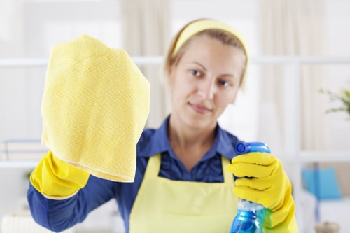 Technician treating pet stain odour on upholstery in W6