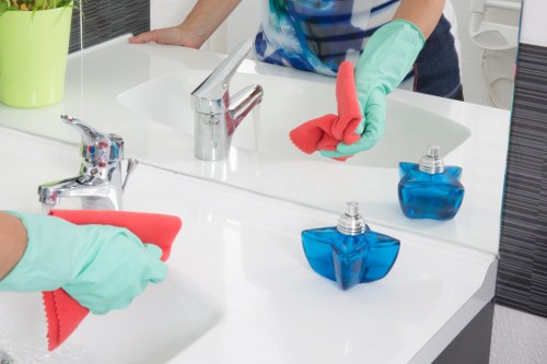 Professional cleaning of shared office space in W6 with desks and meeting room